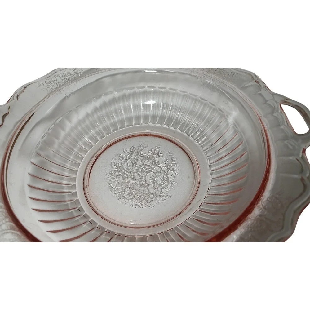 Vintage Anchor Hocking Serving Bowl Mayfair‎ Open Rose Pink Depression Glass